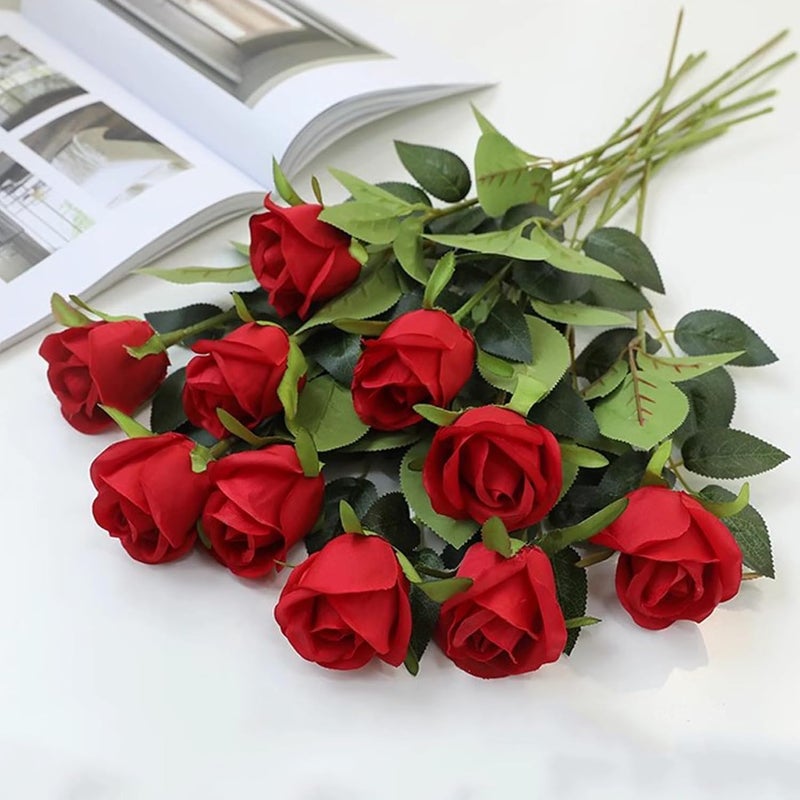HLTOO 50PCS Floral Wire Stem with Leaves and 50PCS Artificial Flower Calyxes Set, for Floral Rose Arrangement, DIY Craft Bouquet Making, and Florist Supplies - Image 4